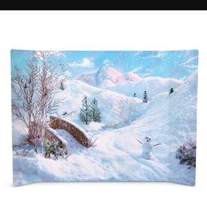 American Girl Winter Fun Scene Tri-fold Display Background